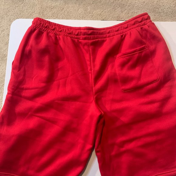 Big and Tall Men's Red Sweat Shorts - Picture 2 of 3